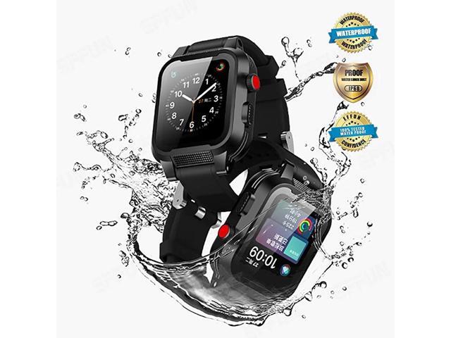 Apple Watch Waterproof Case for 42mm Apple Watch Series 3 \u0026 2, IP68  Waterproof Shockproof Impact Resistant Apple Watch Case Rugged Protective  iWatch Case + 2 Soft Silicone Apple Watch Band Black - Newegg.com