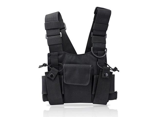 Reflective Chest Harness Bag Pack Pouch Holster Vest Rig for Kenwood RADIO 