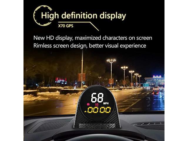 Over Speed Alarm Black Automatic Light Sensor Car Hud Head Up Display GPS DC12V Digital GPS Speedometer MPH KMH with Altitude Compass