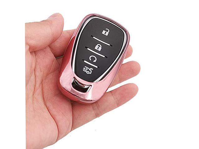 Pink TPU Key Fob Cover Case Remote Holder Skin Protector Jacket for Chevrolet 2017 2018 2019 Chevy Malibu Camaro Cruze Traverse Sonic Volt Bolt Equinox 
