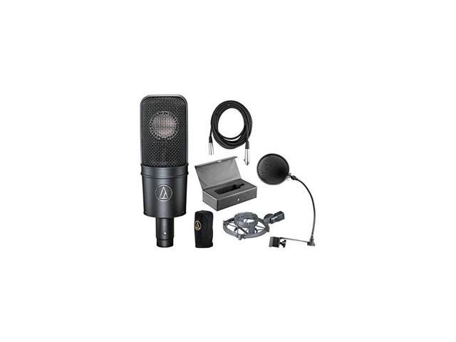 AT4040 Cardioid Condenser Microphone Bundle with Pop Filter XLR Cable Shockmount case and cover
