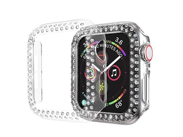 Sparkle Compatible with Apple Watch 38mm 40mm 42mm 44mmCompatible with iWatch Face Bling Crystal Diamond Plate Cover Protective Frame for Apple Watch 54321 Women Clear 44mm