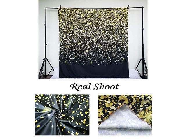 6x6ft Durable Fabric Black and Gold Glitter Photo Booth Backdrop for  Graduation Party Supplies 2021 Birthday Roaring 20s Decorations Photography  Background Shoot Studio Props 