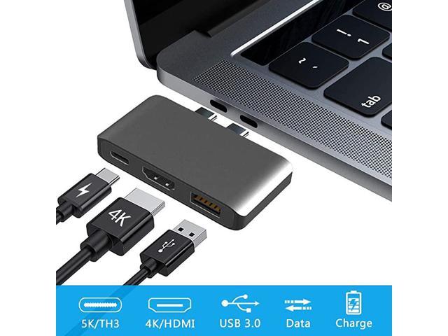 C Hub, Aluminum Dual Type C Hub Adapter, MacBook with 4K HDMI, 5K -C Power Delivery, 3.0 Port for MacBook Pro 2016/2017/2018/2019, MacBook Air 2018 2020 - Newegg.com