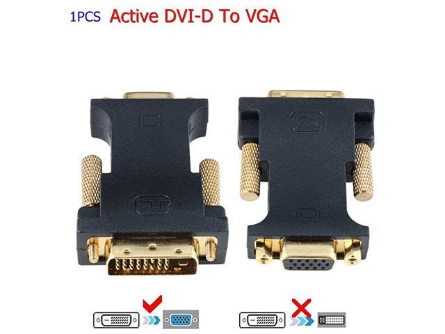 DVI VGA Adapter Active DVID 24+1 to VGA Link Video Adapter Cable Converter for PC DVD Monitor HDTV E0401