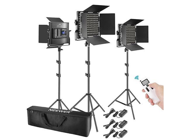 Dimmable Bi-Color LED Panel with LCD Screen Neewer 2 Packs Advanced 2.4G 660 LED Video Light Photography Lighting Kit 2.4G Wireless Remote and Light Stand for Portrait Product Photography