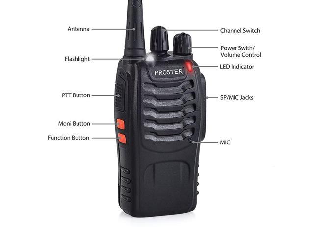 1 Pc Walkie Talkie Rechargeable Long Range with earpiece and mic UHF Handheld Transceiver wolkitolkie Radio with Li-ion Battery and Charger Single 2 Way Radio,1 Pack 