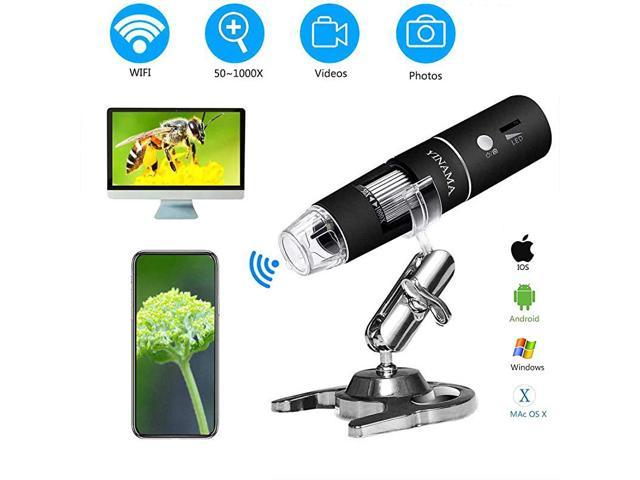 Wireless HD Inspection WiFi 1000X Magnification Digital Microscope 2MP for Mac Smartphone with Stand