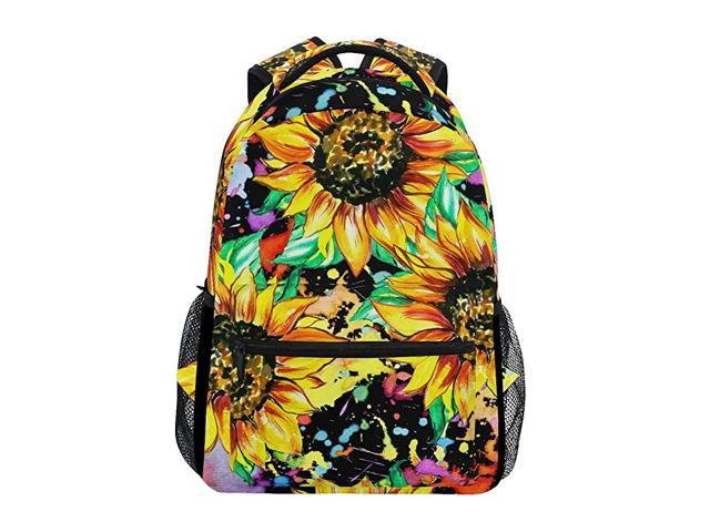 Oil Painting Art Sunflower Large Backpack Personalized Laptop Ipad Tablet Travel School Bag with Multiple Pockets for Men Women College 