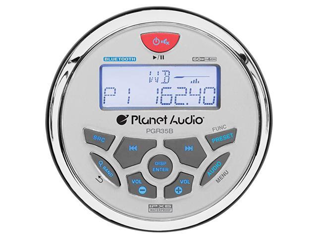 Digital Media MP3 / WMA / USB / AM/FM Compatible Bluetooth Weather-Proof Marine Stereo, Planet Audio PGR35B IPX6 Rated No CD Player