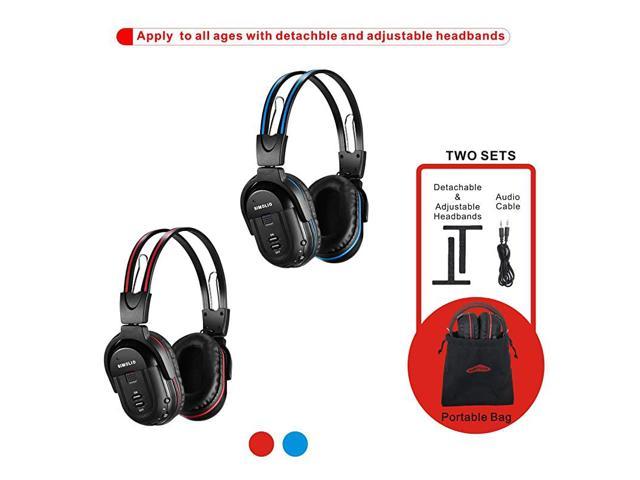 CarThree IR Headphones 2 Channel Kids Wireless Headphones with Travelling Bag for Universal Rear Entertainment System Kids Headphones for in Car TV Video Audio Listening 