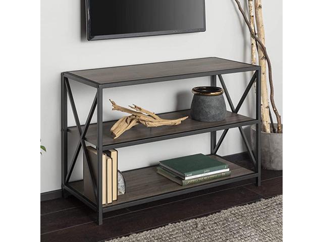 Edison 2 Tier Open Shelf Industrial, 2 Tier Wood Bookcase Design