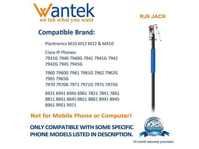 7941 7942 7960 7940 7961 7971 8845 7945 7975 F602C1 8841 7965 7962 Wantek Corded RJ9 Telephone Headset Binaural with Noise Canceling Mic ONLY for Cisco IP Phones: 7821 M12 M22 etc 8861 