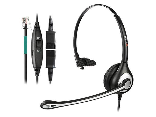 Corded Office Telephone Headset Rj9 With Noise Cancelling Mic And Quick Disconnect For Polycom 3508