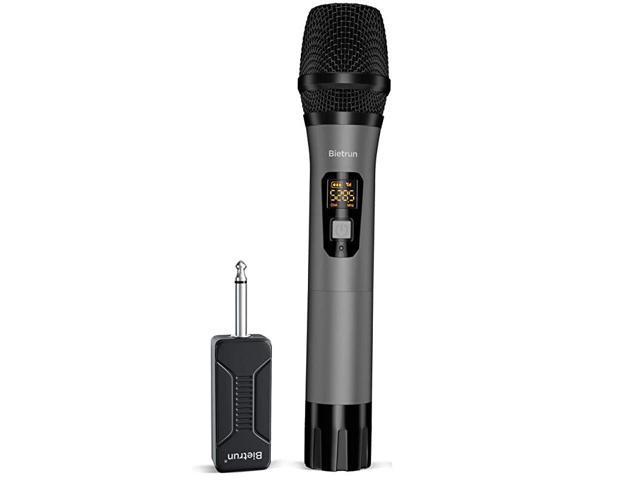 Microphone, Uhf Metal Dynamic Handheld Karaoke Mic, Rechargeable Receiver (Work 6hs), 160ft Range, for Karaoke Machine, Singing, Stage, Speaker, Amplifier, Mixer, iPhone, Camera, Laptop