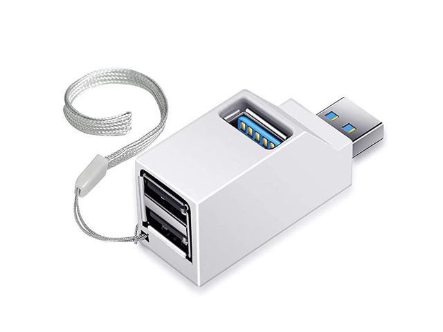 2X Portable 3 Port USB Hub High Speed Splitter Plug and Play Bus Powered