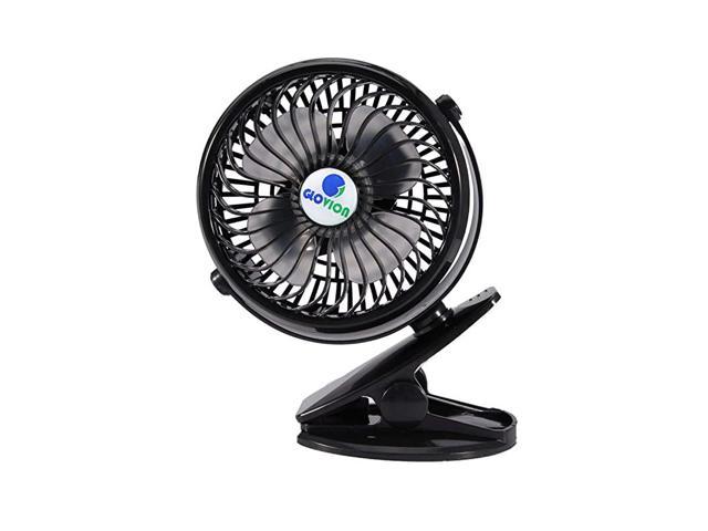 Hengory Mini Desk Clip Fan USB Rechargeable 360° Stoller Fans 2600mah Variable Speed Quiet Fan for Prams Pushchairs Office Black 