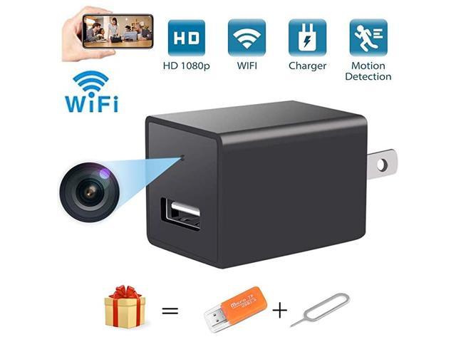 1080P Hidden Spy Camera Charger Mini Nanny USB Charger Camera Home Security Surveillance Small Full HD Camera with Motion Detection No Wi-Fi Needed 