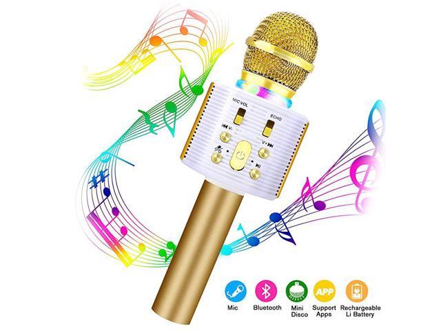 Wireless Karaoke Microphones Singing Speaker Handheld Portable Bluetooth Karaoke Player Compatible with Android & iOS for Home KTV Party Muisc Playing Singing Wireless Bluetooth Karaoke Microphone 