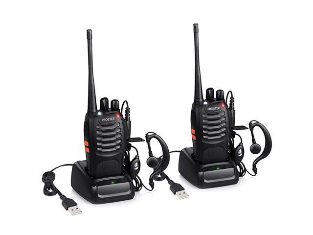 1 Pc Walkie Talkie Rechargeable Long Range with earpiece and mic UHF Handheld Transceiver wolkitolkie Radio with Li-ion Battery and Charger Single 2 Way Radio,1 Pack 