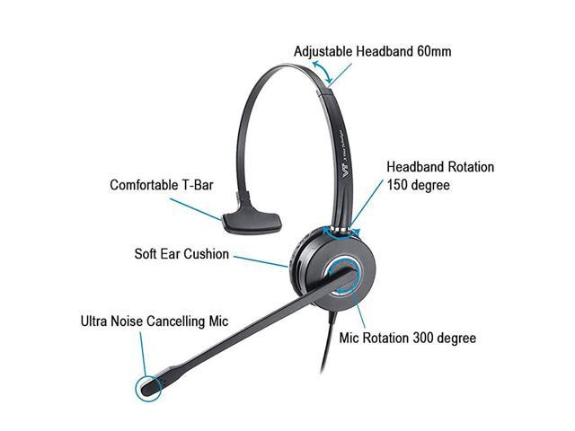 vitamine Bezet Eindeloos Microphone Noise-Cancelling Headphone QD-Plantronic - Quick Disconnect Call  Center IP Phone Headset with QD-RJ09 Cables - Newegg.com