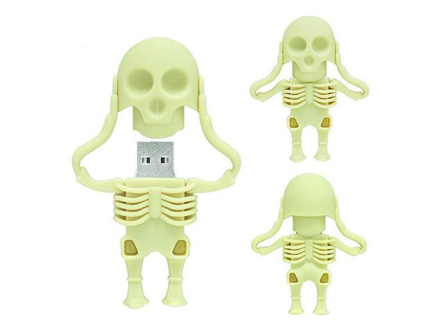 32GB USB Flash Drive Cartoon Skeleton Shaped Memory Stick  Cool Thumb Drive Pen Drive Amazing Gifts Yellow
