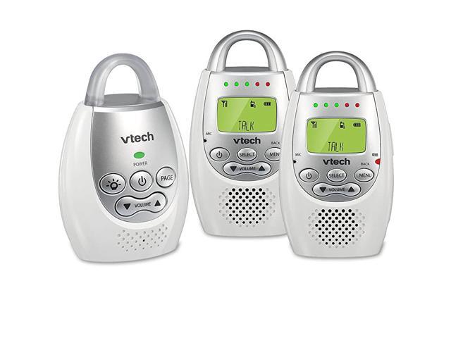 DM2212 Audio Baby Monitor with up to 1000 ft of Range Vibrating SoundAlert Talk Back Intercom Night Light Loop Two Parent Units White