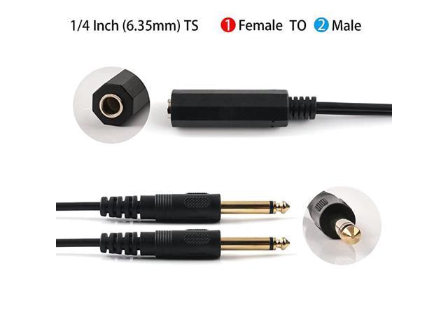 635mm 14 Inch Female To Two 635mm 14 Inch Male Ts Stereo Breakout Cable Y Splitter Adapter Cable 