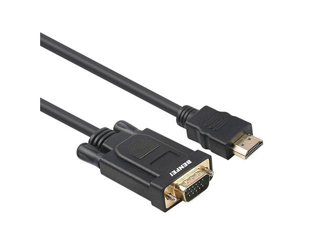 HDMI to VGA  GoldPlated HDMI to VGA 6 Feet Cable Male to Male Compatible for Computer Desktop Laptop PC Monitor Projector HDTV Raspberry Pi Roku Xbox and More