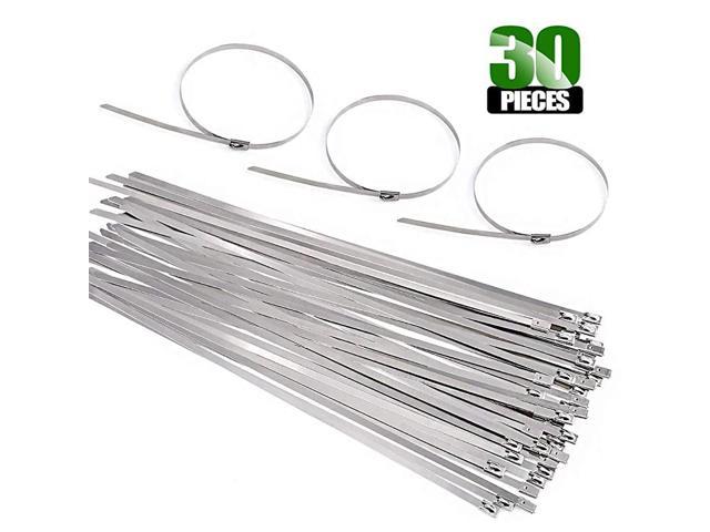 Metal Zip Ties Stainless Steel Cable Ties  Exhaust Wrap 11.8 Inches 30 Pcs NEW 
