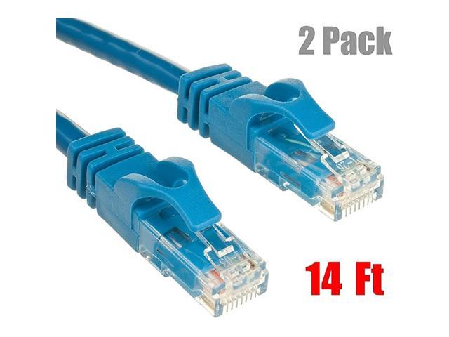 2 Pack) 14 Ft Cat6 Ethernet Network Patch Cable RJ45 Black