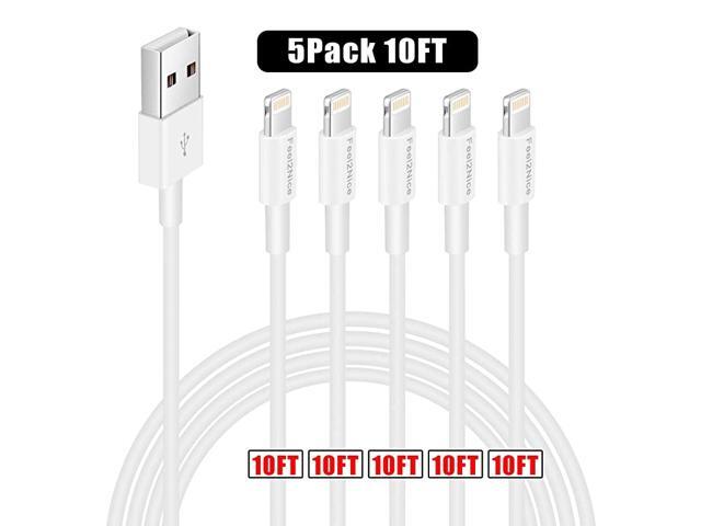 5 Pack 10ft Charger Cord For Long 10 Foot Iphone Charging Cabledata Sync Fast Iphone Usb Charging Cable Cord Compatible With Iphone X Case88 Plus77 Plus66s Plus5s5ipad Casewhite Newegg Com<script async src=