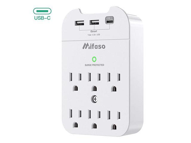 Multi Outlet Plug Mountable Surge Protector Power Strip with 3 USB Charging Port 