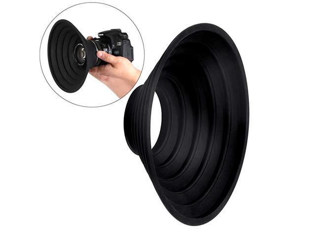 Portable Reflection-free Collapsible Silicone Lens Hood for Camera Phone Black 