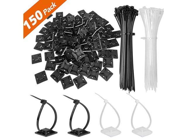 Self Adhesive Cable Tie Mounts 3M Strongly Adhesive Backed Zip Tie Base Holders