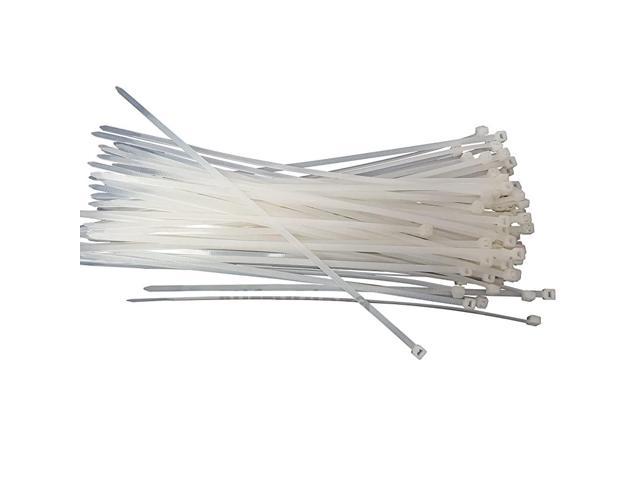 100-Pack UV Cable Tie SUPER HEAVY DUTY 75 LB NYLON NEW!!! 8 in White 