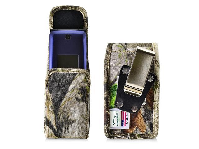 Belt Clip Case Compatible with Consumer Cellular Alcatel GO FLIP Also for ATT Cingular FLIP2 and TMobile 4044W Camoflage Vertical Holster Nylon Pouch with Heavy Duty Rotating Belt Clip
