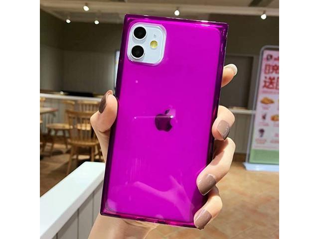 Iphone 11 Case Clear Square Iphone 11 Cases Reinforced Corners Tpu Cushion Crystal Clear Slim Cover Shock Absorption Tpu Silicone Shell For Iphone 11 6 1 Inch Grape Purple Newegg Com