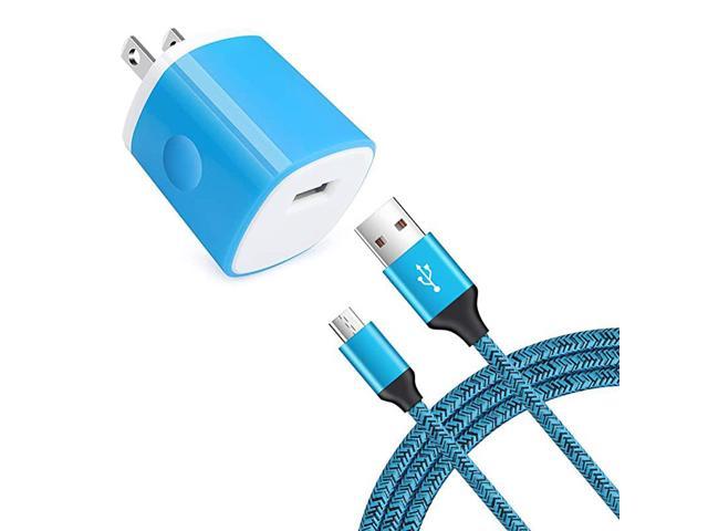 Port Wall Charger with USB Cord for Android Phone Compatible for Samsung Galaxy S7/S6 Edge /A10/J7 Prime / J7 v /J7 Sky Pro, Moto E6/E5 Plus/E5 Play/G5S Plus/E4/X/G, LG K10/K20/K30/V10/G3/G2/Q6