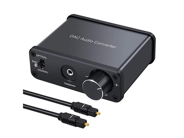 192kHz DAC Converter Digital to Analog Audio Converter with Headphone Amplifier Digital Toslink Coaxial to Analog Stereo Audio RCA 35mm RL Support Volume Adjustment