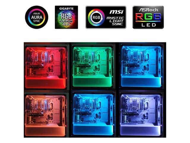  ALITOVE PC LED Strip for Motherboard with 4 Pin RGB Header  (+12V,G,R,B) Magnetic RGB PC Case DIY Light Strip for ASUS Aura Sync,  Gigabyte RGB Fusion, MSI Mystic Light, ASRock RGB