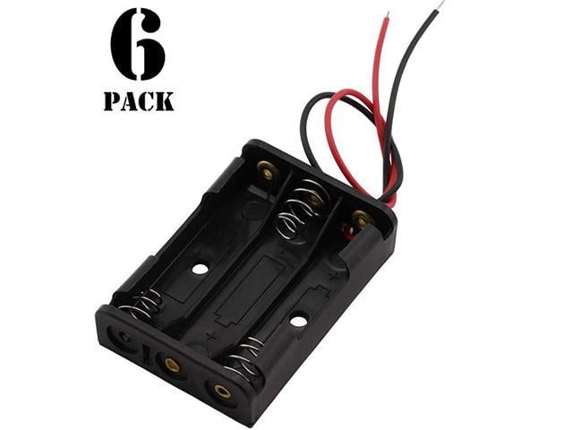 6 Pieces 3 Slots x 15V AAA Battery Case Holder Battery Spring Clip ...