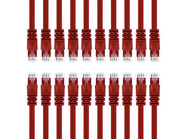 Red GearIT 20 Pack Computer LAN Network Cord Cat 6 Ethernet Cable Cat6 Snagless Patch 1 Foot Red GearIT 20 Pack Computer LAN Network Cord Cat 6 Ethernet Cable Cat6 Snagless Patch 1 Foot