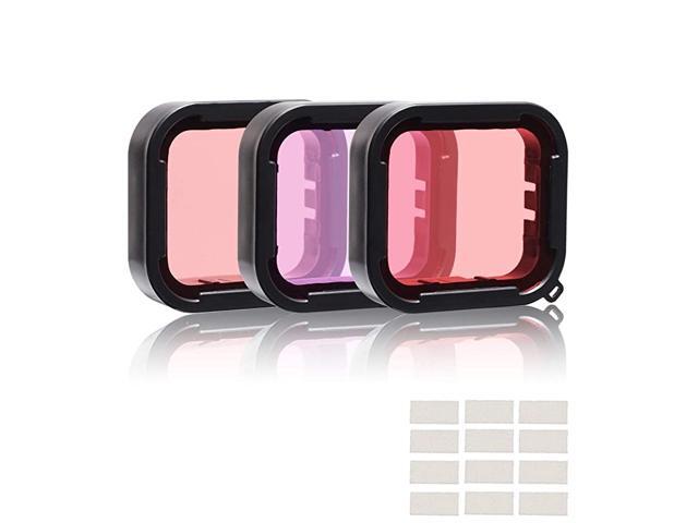 In 1 Snorkel Diving Underwater Red Pink Purple Lens Filters Anti Fog Inserts Compatible With Super Suit Waterproof Housing Of Gopro Hero 18 Gopro Hero 7 Black Hero 6 Hero 6 Black Hero 5 Newegg Com