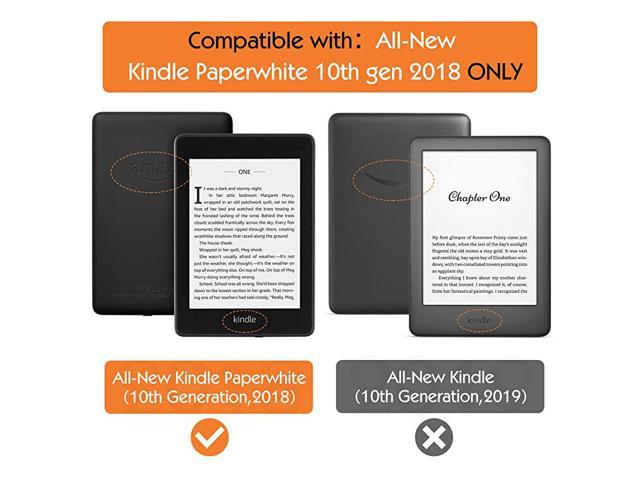 10th Generation - 2019 Release Will Not Fit Kindle Paperwhite 10th Generation 2018 Line Drawings Slim PU Leather Stand Smart Cover Shell with Hand Strap MoKo Case Fits All-New Kindle 