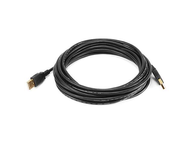 15ft USB 20 A Male to A Male 2824AWG Cable Gold Plated Black for Data Transfer Hard Drive Enclosures Printers Modems Cameras and More