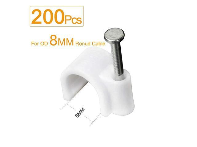 Cable Clips 8mm 200pcs White Cable Tacks Nail In Clamps Cable Straps ...