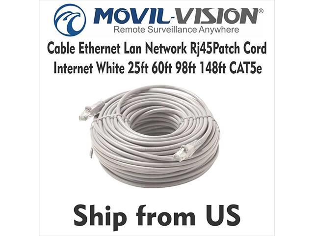 Cable CAT5e Patch Cord 350mhz RJ45 Ethernet Internet Network LAN RJ45 UTP for PC White 98ft 