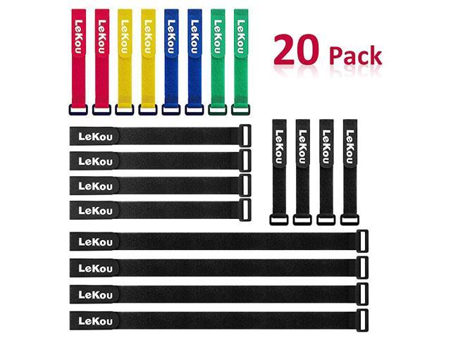 Stretchy Hook and Loop Storage Straps Hook and Loop Cinch Strap with Buckle Ropes Truck Hoses Garage & RV Organization Lekou 2 x 18 8 Pack Boat Extension Cords Bicycle Elastic Cinch Straps 