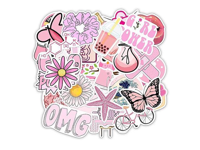 Pink Vsco Stickers Laptop Stickers Pack 50 Pcs Cute Aesthetic Decals ...
